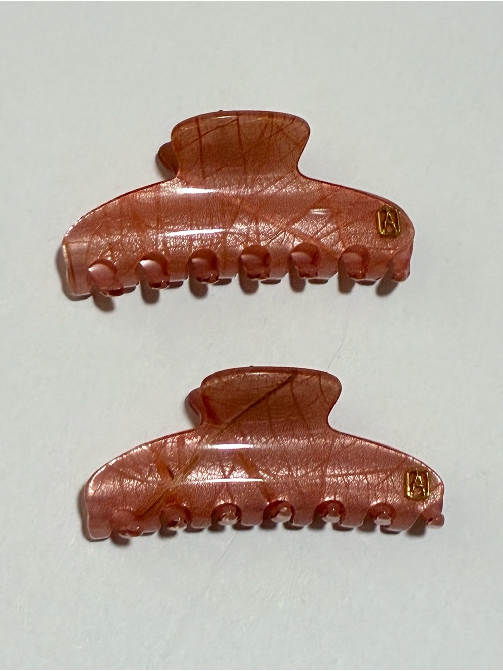 Alexandre de Paris Pearlized Rose Hair Claw Clips - Set of 2